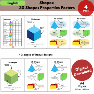 3d shapes properties poster