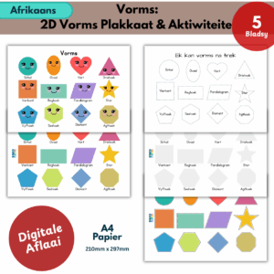 afrikaans 2d shapes poster & activities 2