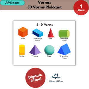 afrikaans 3d shapes poster