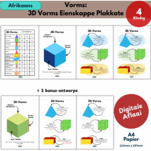 afrikaans 3d shapes properties poster