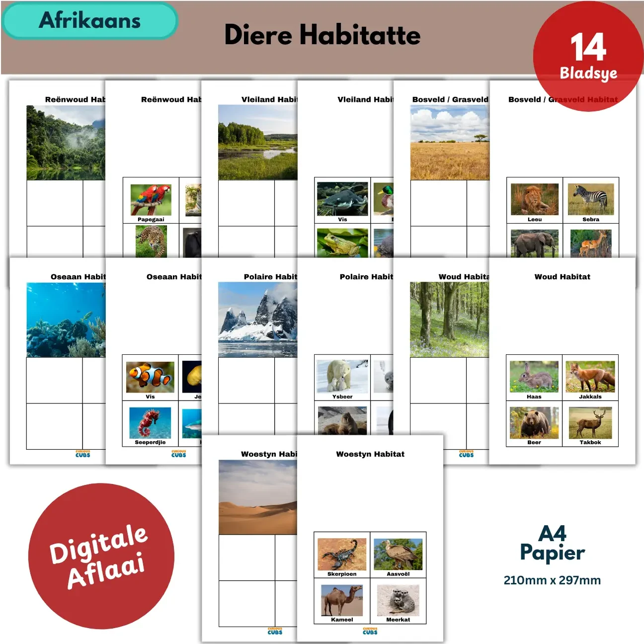 afrikaans animal habitats