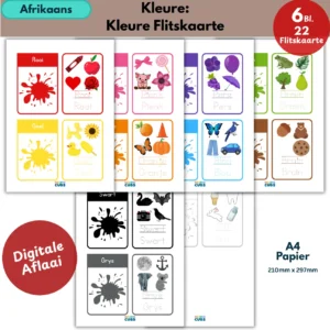 afrikaans colours flashcards