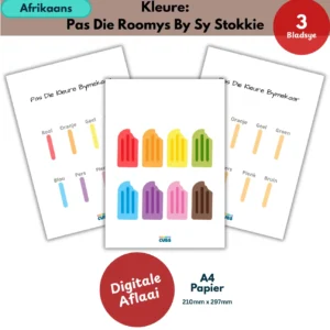 afrikaans colour matching activity