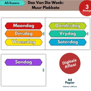 afrikaans days of the week wall posters 4 (copy)