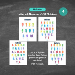 afrikaans letters & numbers posters | rainbow set 1