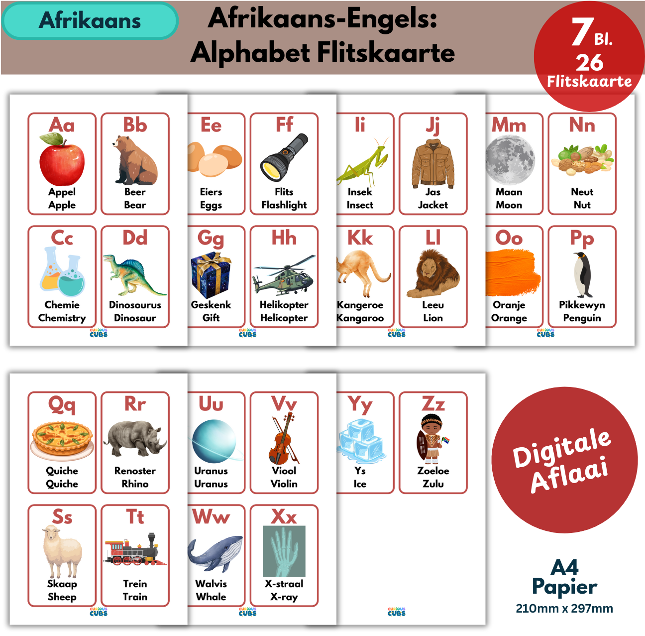 afrikaans–english alphabet flashcards 2