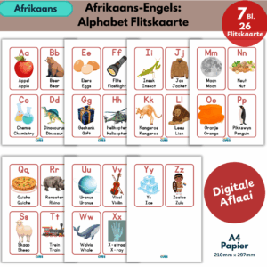 afrikaans–english alphabet flashcards 3 (copy)