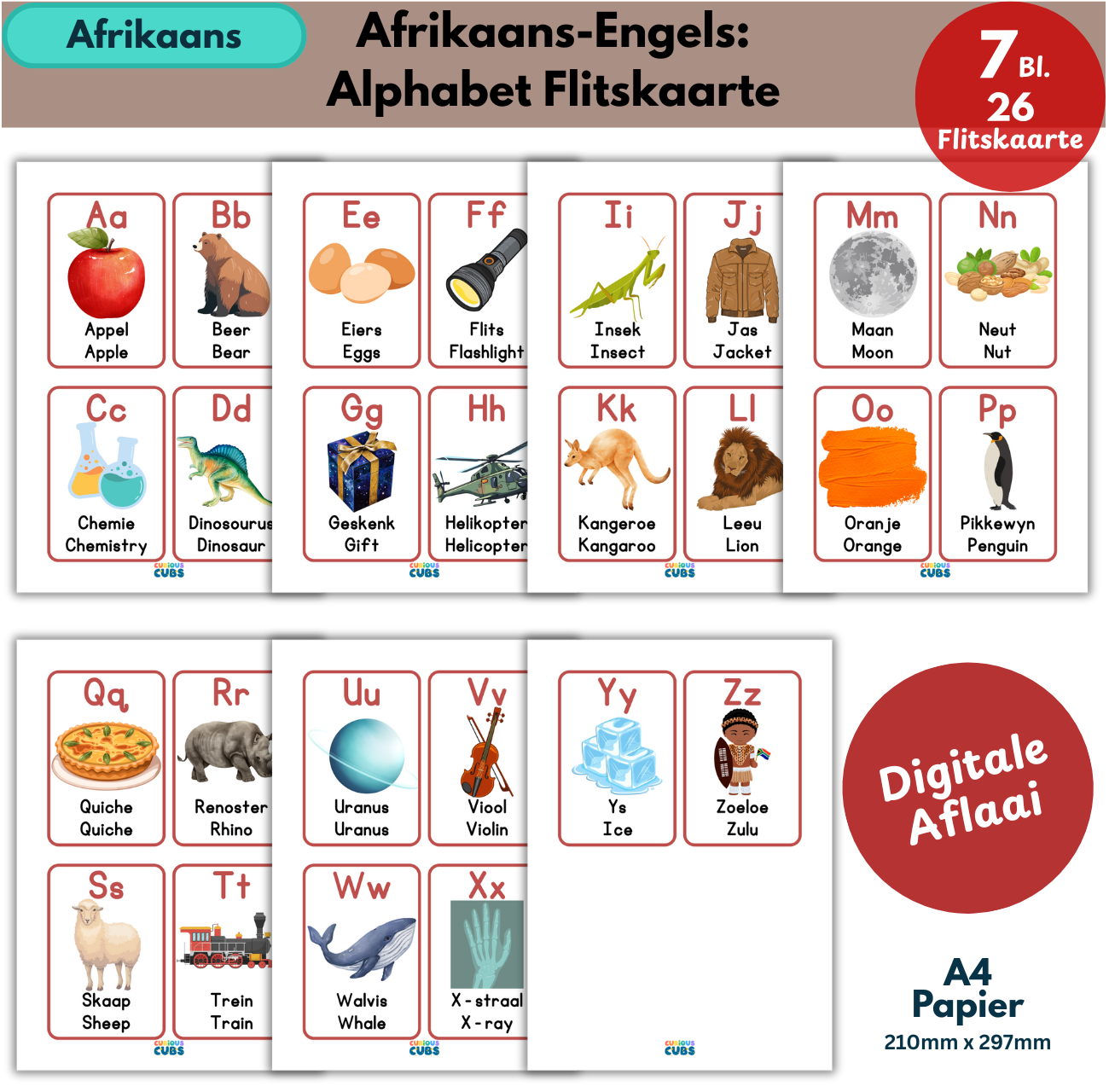 afrikaans–english alphabet flashcards 3 (copy)