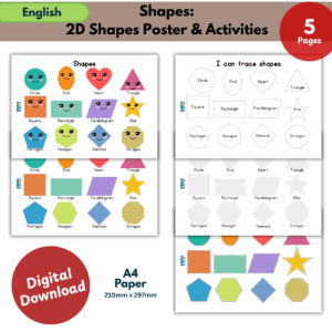 2d shapes poster & activities 2