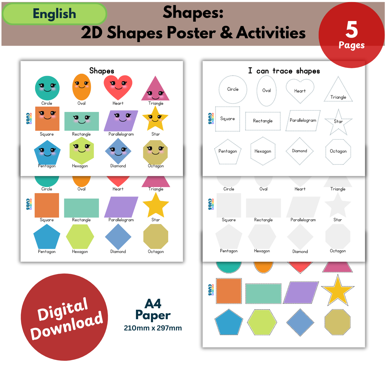 2d shapes poster & activities 2