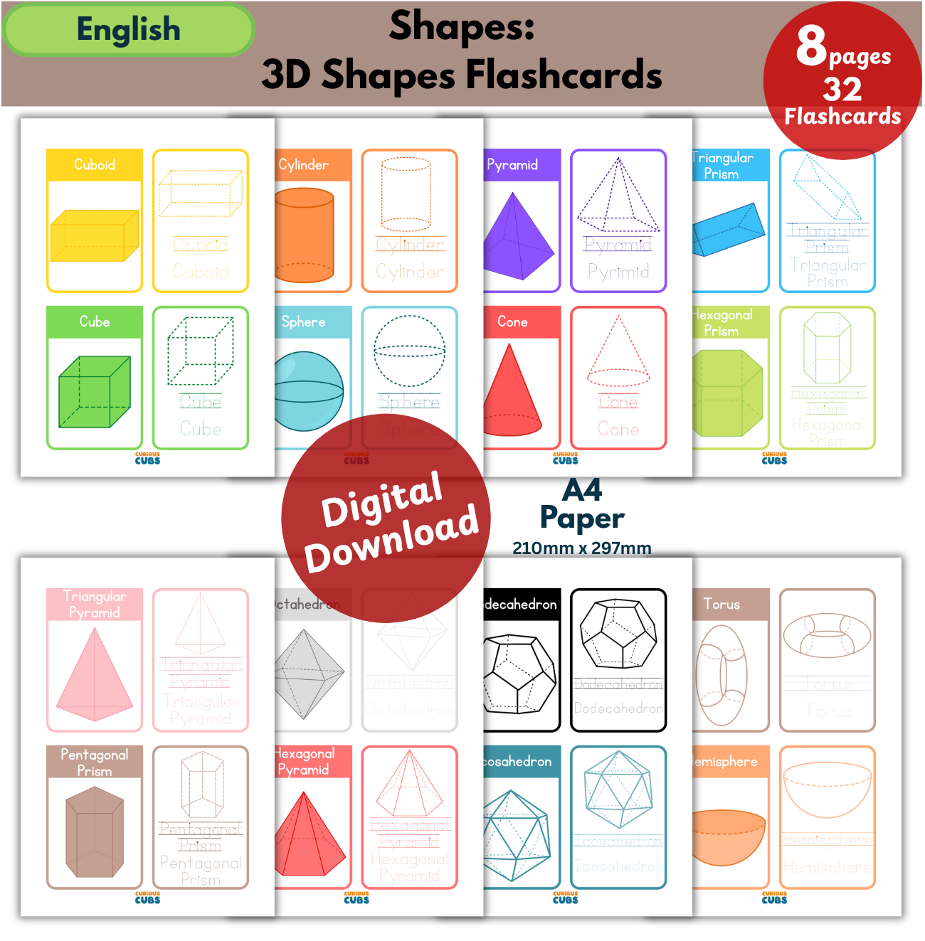 3d shapes flashcards 1