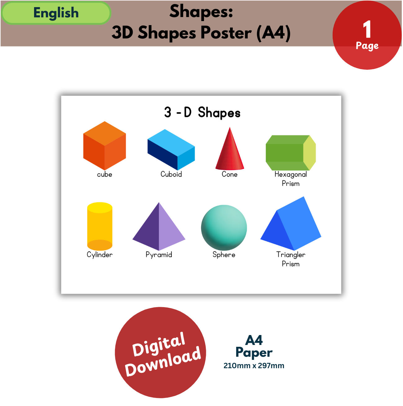 3d shapes poster