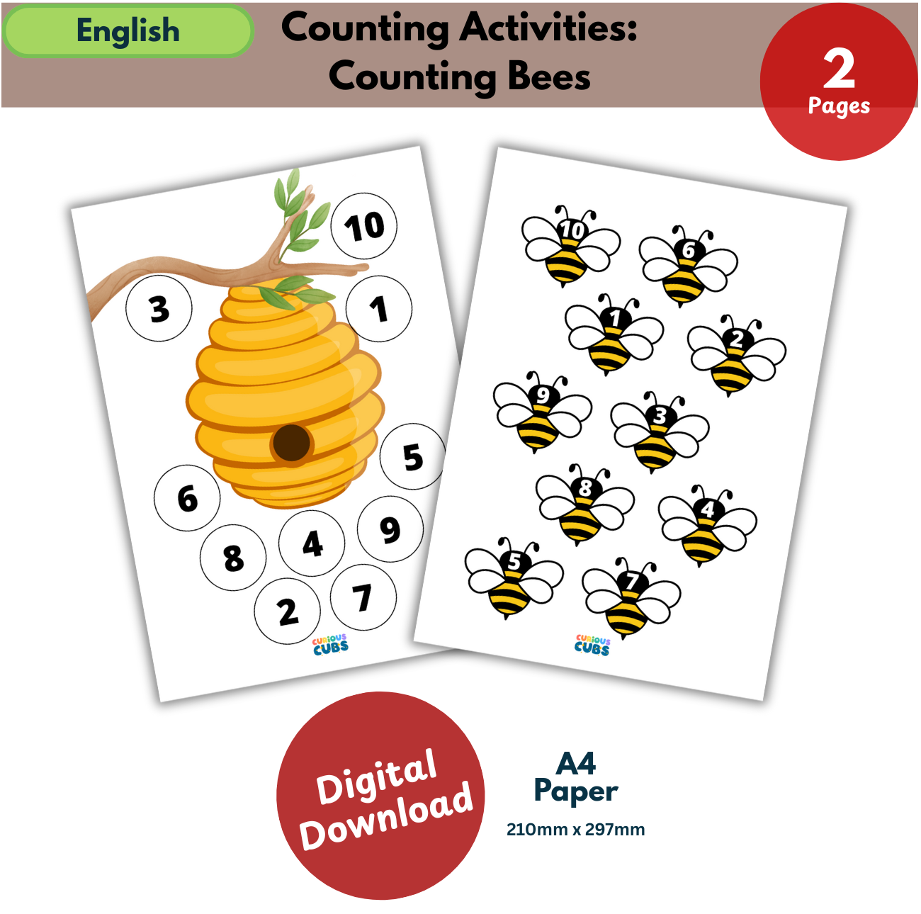 counting activity: bees