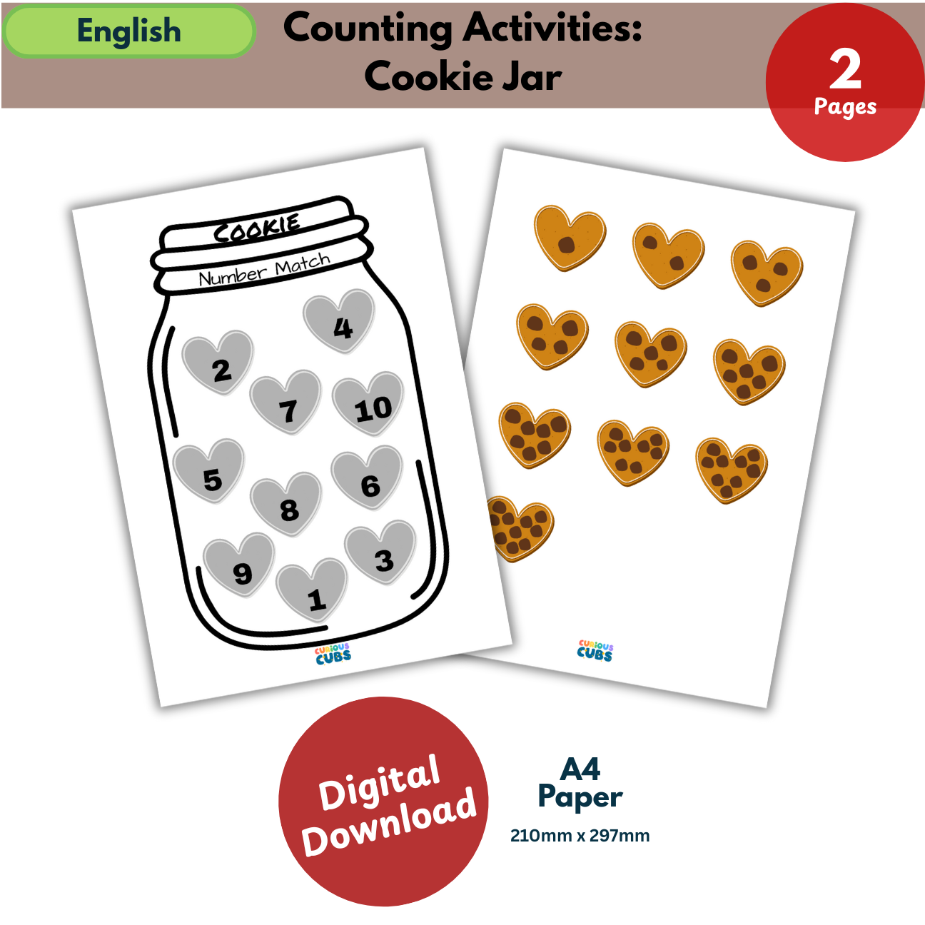 counting activity: cookie jar