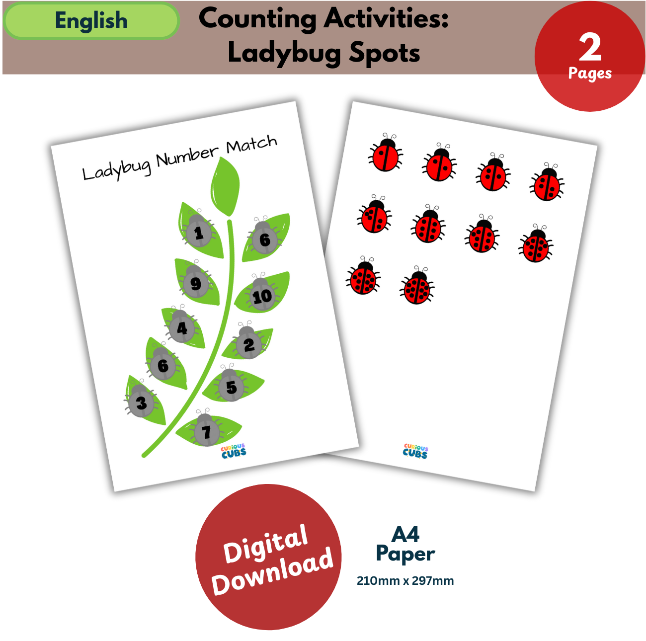 counting activity: lady bugs