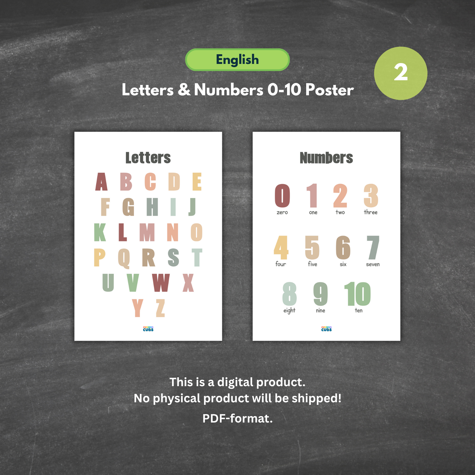 letters & numbers poster | earthy theme 1 (copy)