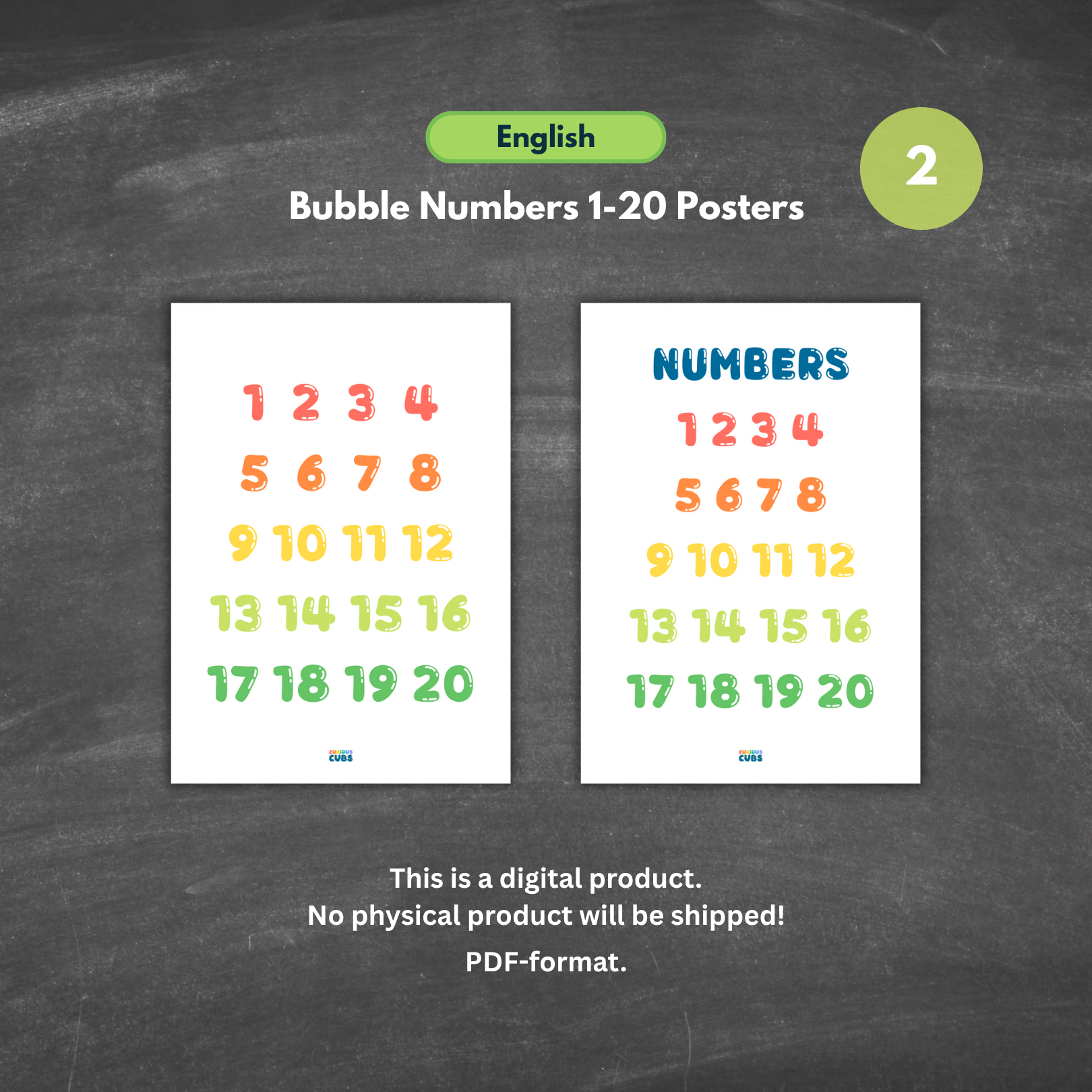 bubble numbers poster