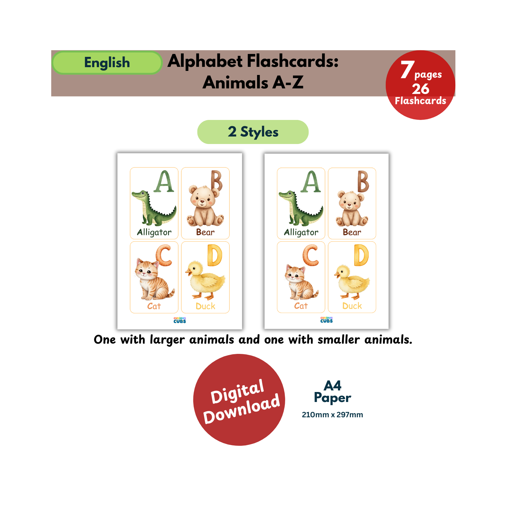 Alphabet Flashcards: Animals A–Z - Image 2