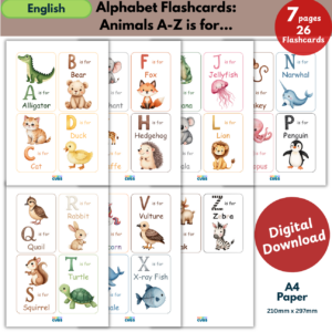 Alphabet Flashcards: Animals A–Z – “A is for …”
