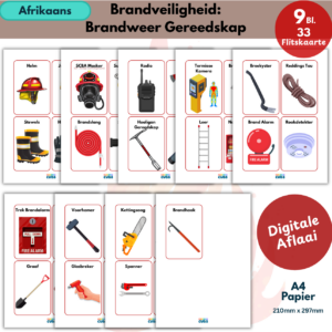 Brandveiligheid: Brandweer Gereedskap Flitskaarte