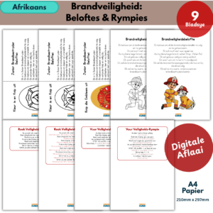 Brandveiligheid Beloftes & Rympies | Afrikaans Printable Fire Safety Pack for Kids