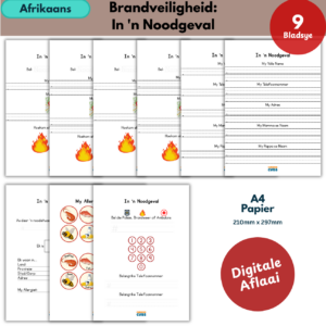 Brandveiligheid In ’n Noodgeval | Afrikaans Emergency Information Printable