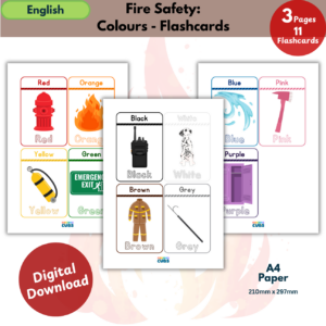Fire Safety Colours Flashcards Bundle | Firefighter Colour Learning Printable for Preschool & Toddlers