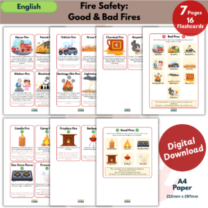 Fire Safety Learning Bundle | Fire Classes, Firefighter Jobs & Good vs Bad Fires Printable Pack
