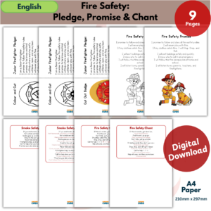 Fire Safety Pledge, Promise & Chant Pack | Firefighter Safety Printable Activities for Kids