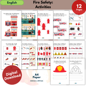Fire Safety Activities Pack | Preschool Firefighter Worksheets & Learning Games
