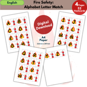 Fire Safety Alphabet Letter Match | Uppercase & Lowercase Matching Activity for Preschool